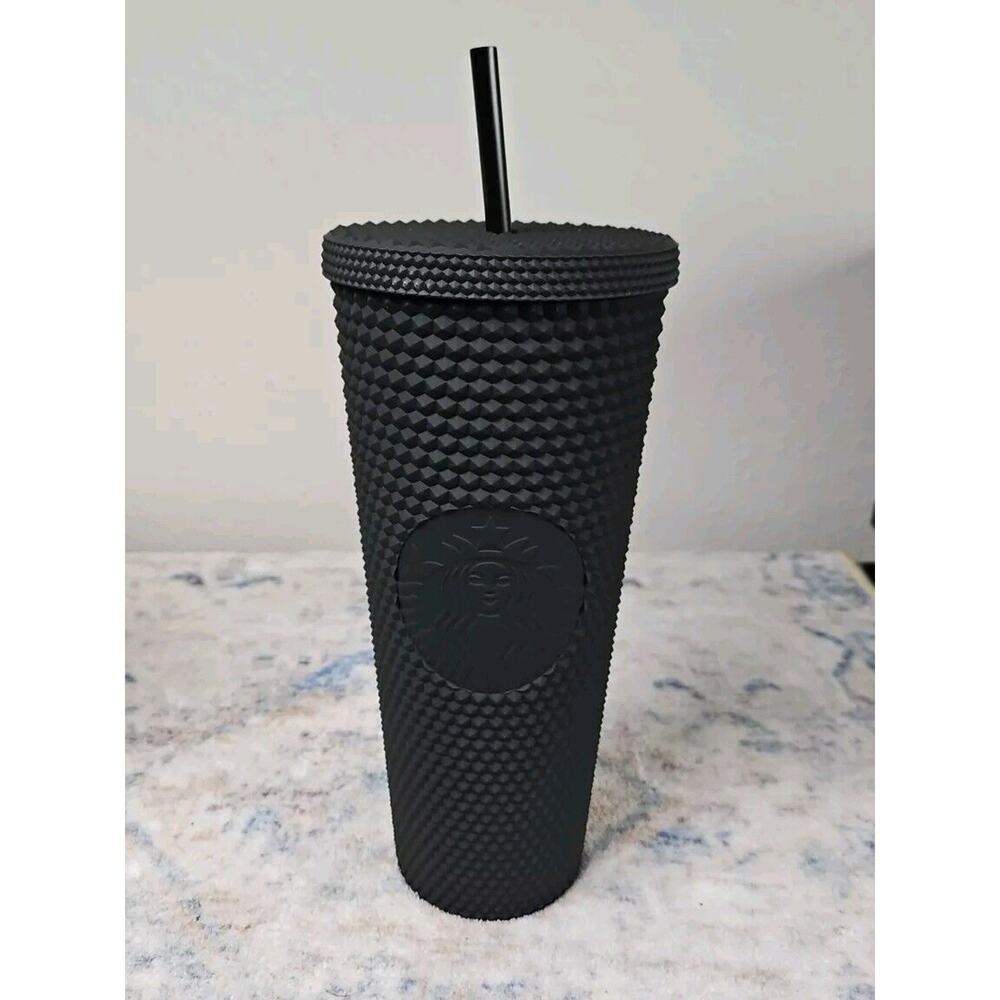 Disney Starbucks 50th Anniversary Black Geometric Studded Coffee Drink Tumbler